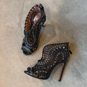 Alaia Black Studded High Heel Sandals
